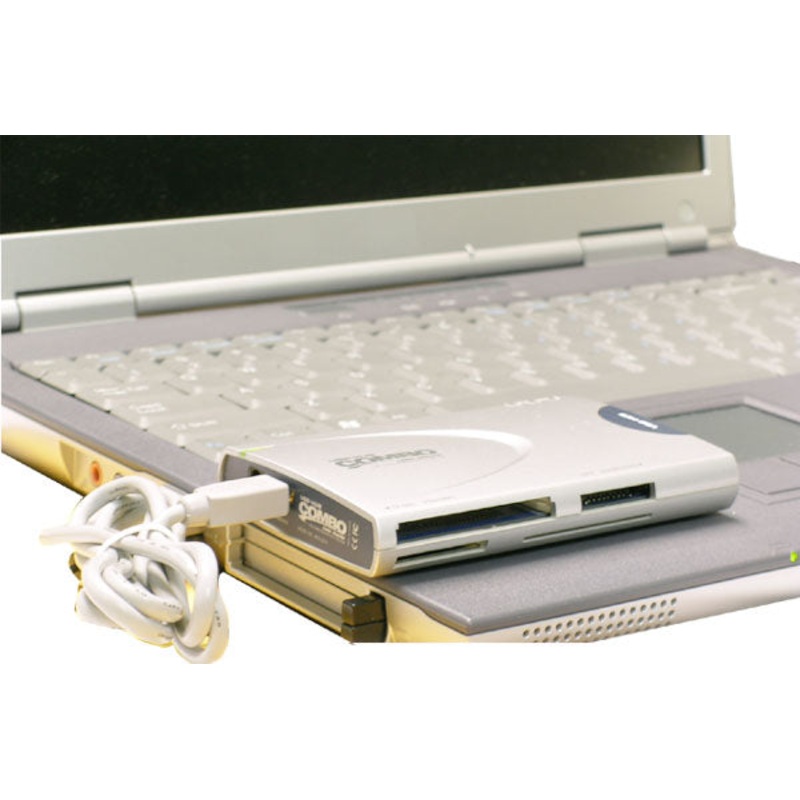 Pocket USB2.0 Aluminum 7-IN-I Card Reader w/ 3 USB port Hub