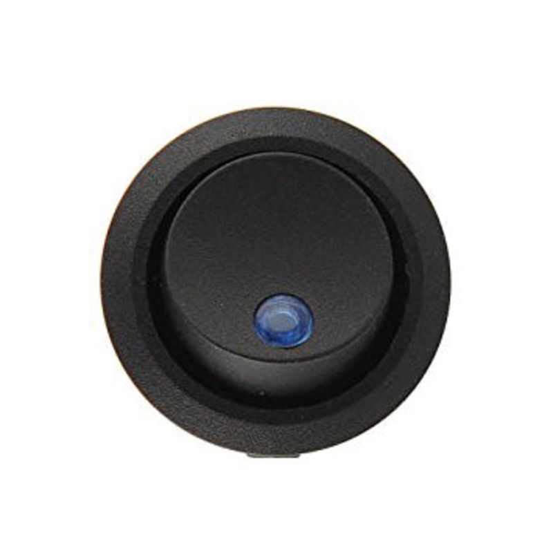 Rocker Switch – Black with Blue LED