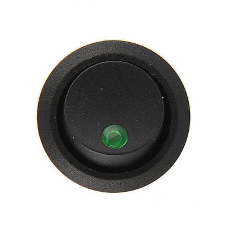 Rocker Switch – Black with Green LED