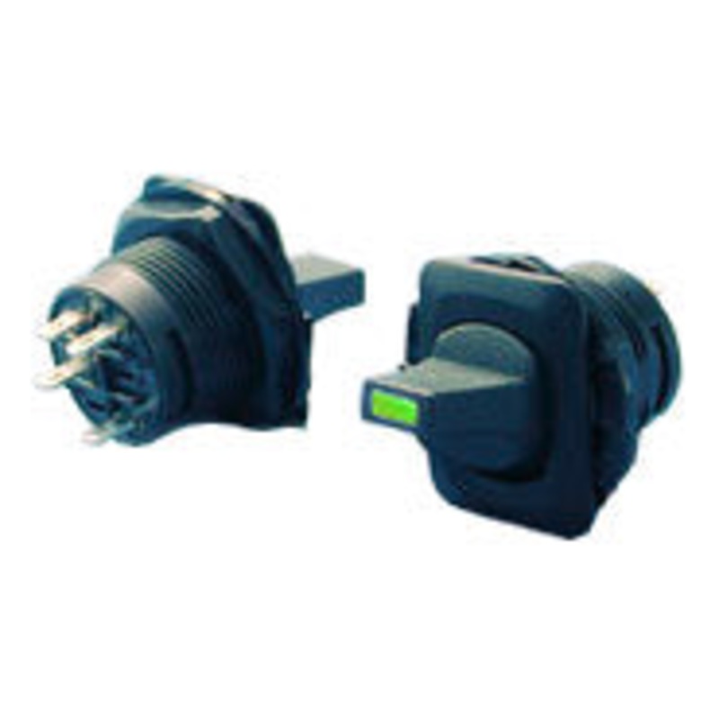Paddle Toggle Switch – Black with Green LED