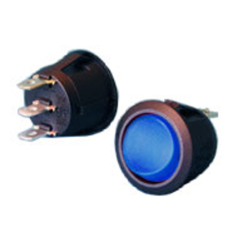Rocker Switch – Black with Full Blue Lens