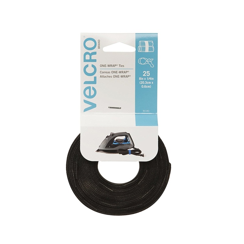 VELCRO Brand 8in. ONE-WRAP Cable Ties 8 x 1/4 – Black – 25 Pack