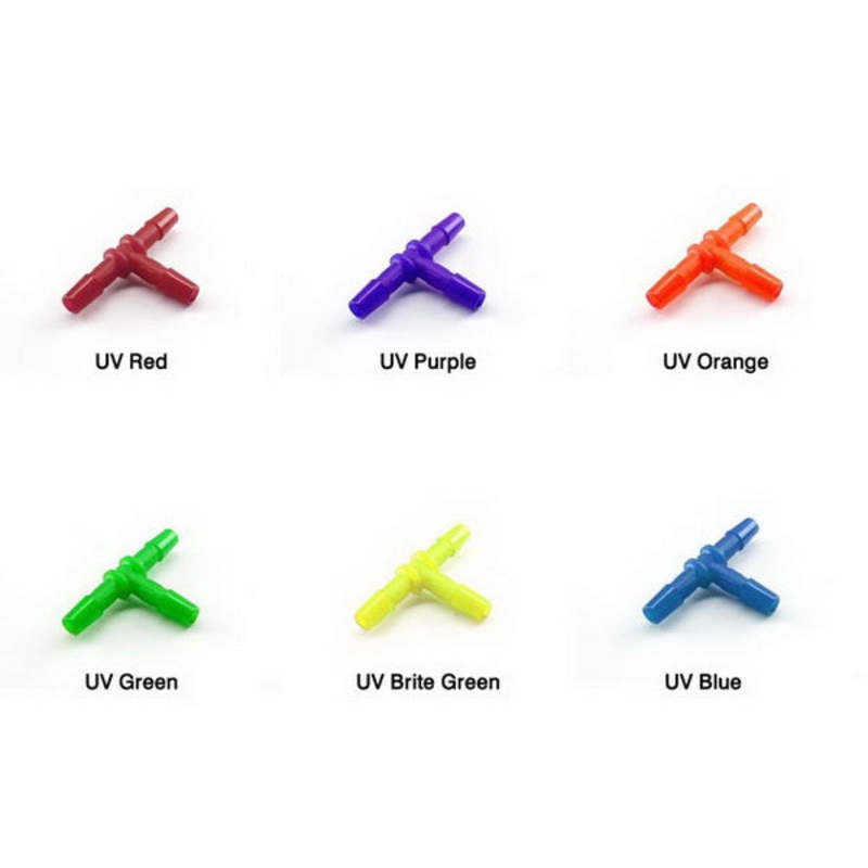 Primochill Polypropylene T Fitting 1/4 – UV Colors