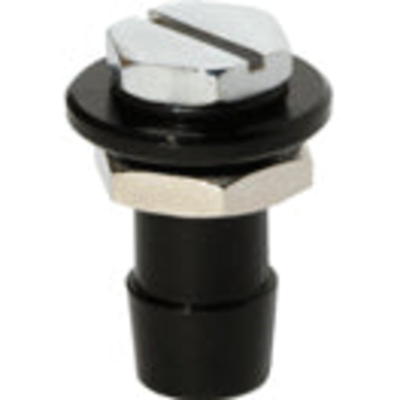 Swiftech 1/2 in. Barb Remote Fill-port, Black Anodized Aluminum Body