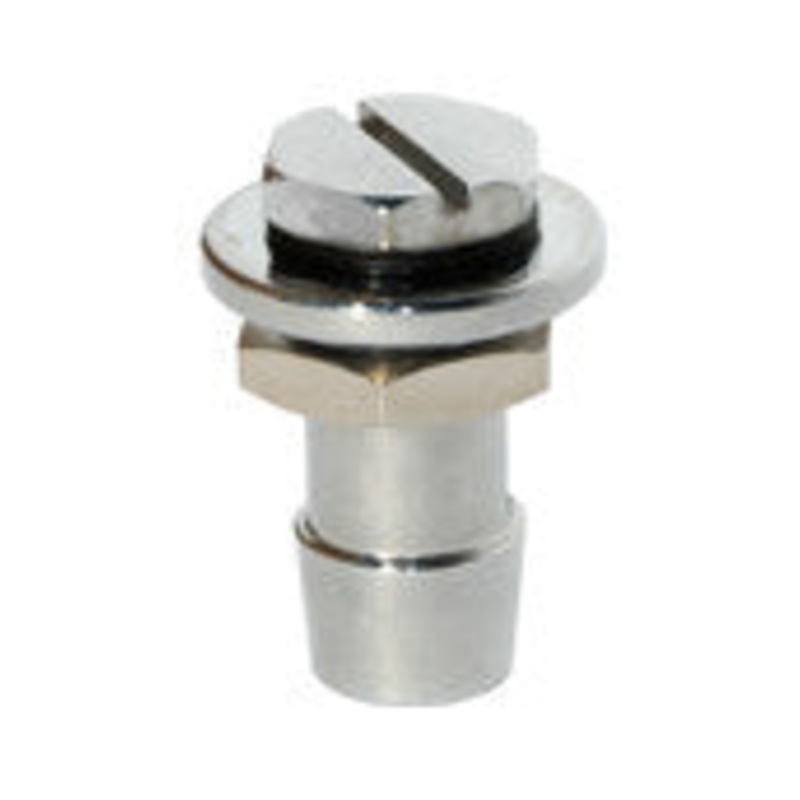 Swiftech 1/2 in. Barb Remote Fill-port, High Polish Chrome Plated Brass Body