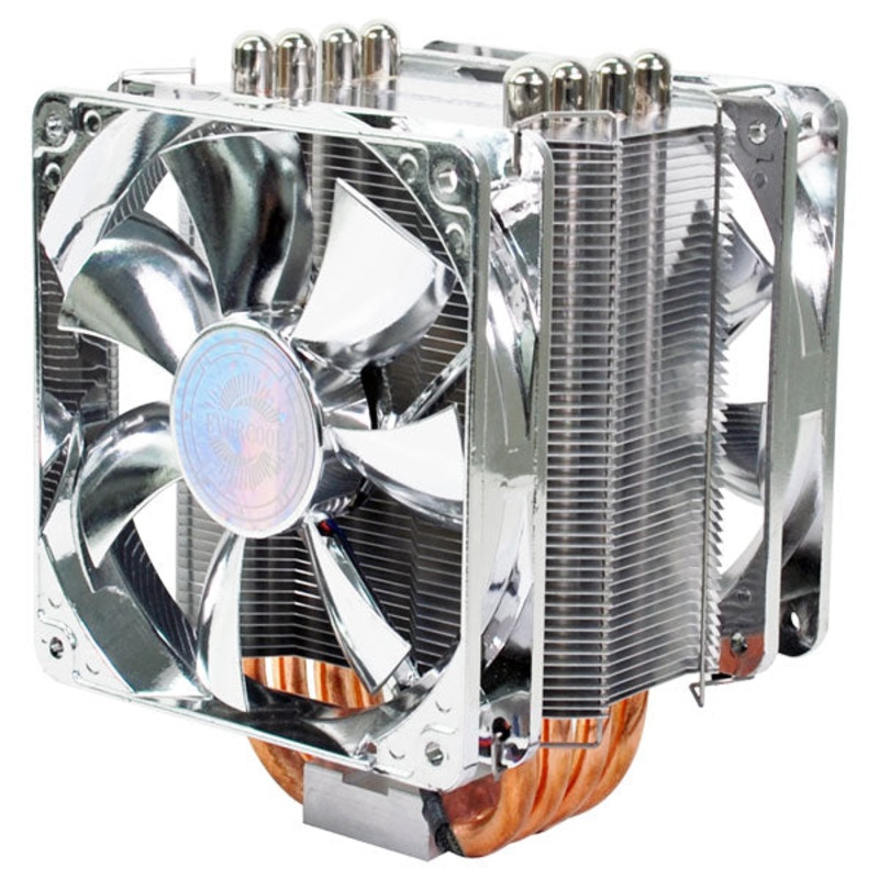 Evercool Transformer 4 Heat Pipe Cooler w/ Dual 120mm Fans – Sleeved
