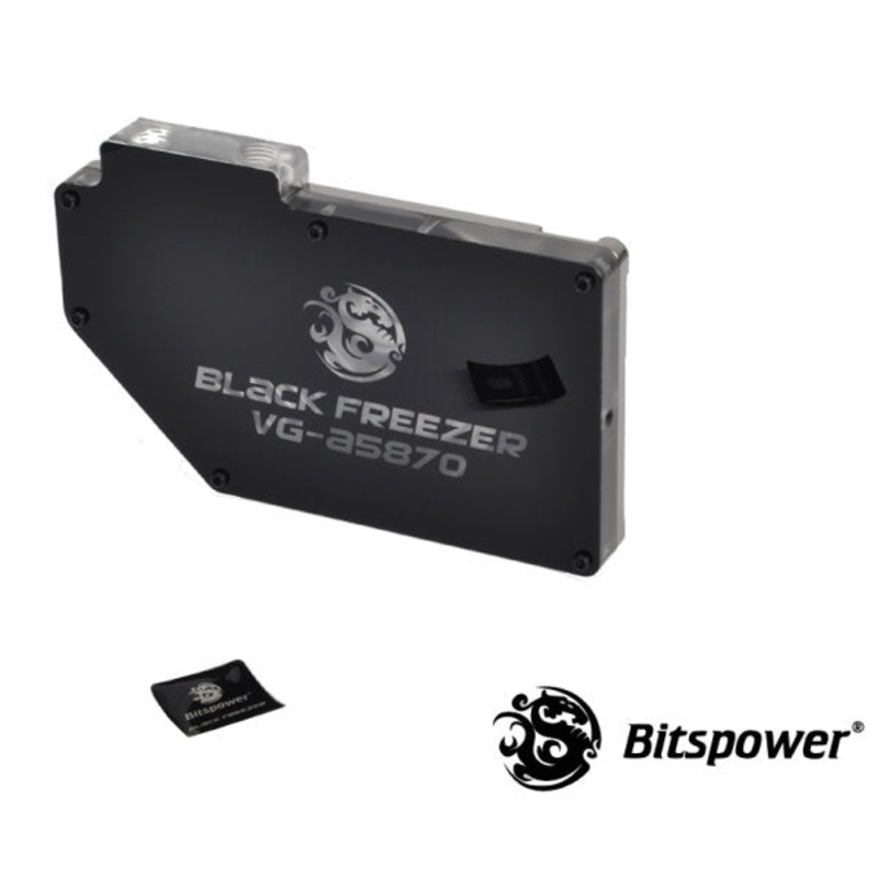 Bitspower GPU Block for ATI 5850/5870 – Black-Cutout w/ Acrylic Top