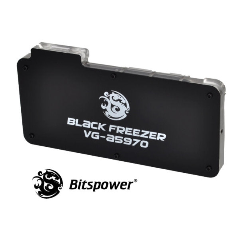 Bitspower GPU Block for ATI 5970 – Matte Black w/ Acrylic Top
