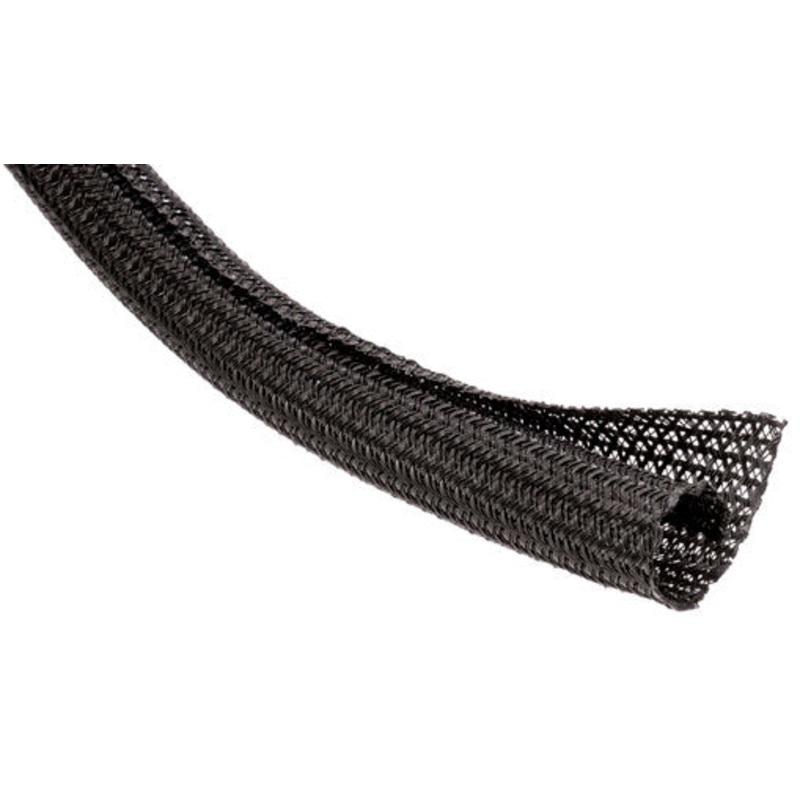 Techflex F6 Semi-rigid Wrappable Split Braided Sleeving 1/4 – Black