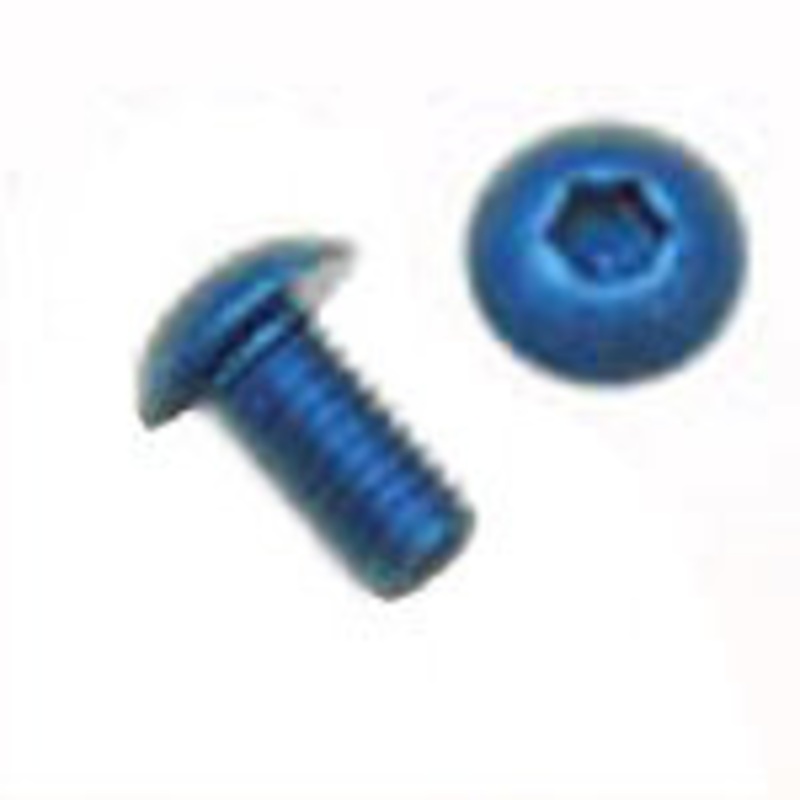 Button Head Cap Screw  M3 x .5 x 10mm – Anodized Blue Aluminum – Set of 4