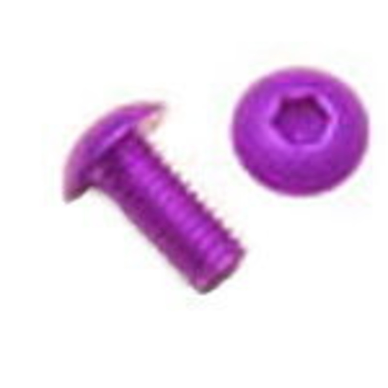 Button Head Cap Screw  M4 x .7 x 10mm – Anodized Purple Aluminum – Set of 4