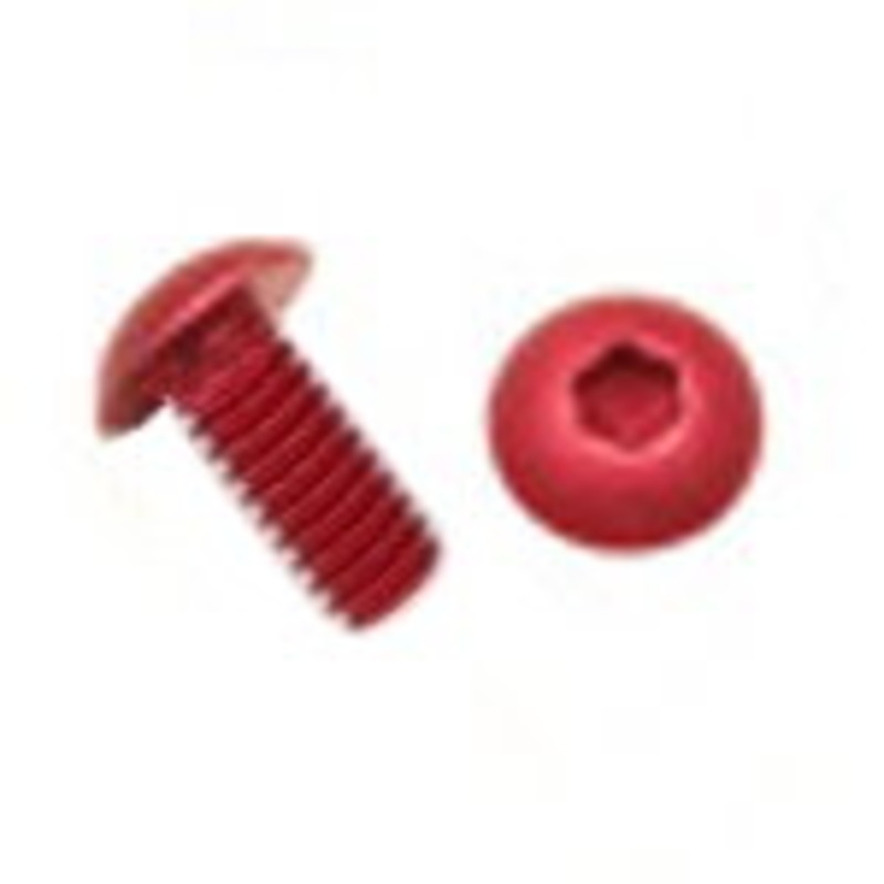 Button Head Cap Screw  M4 x .7 x 12mm – Anodized Red Aluminum – Set of 4