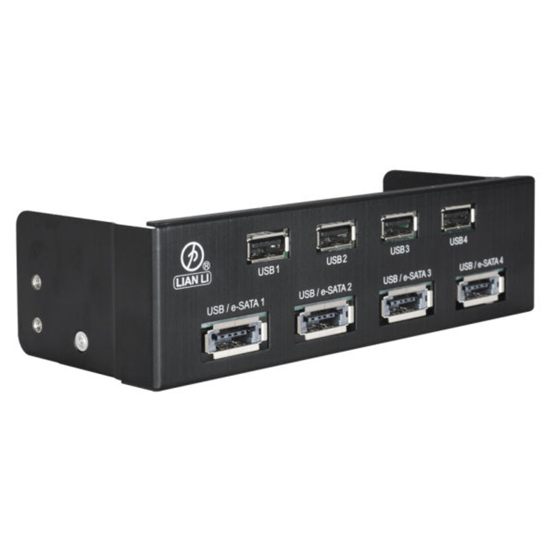 Lian Li BZ-U06B  5.25 Bay Device with Quad eSATA/USB Combo Ports & Quad USB Ports