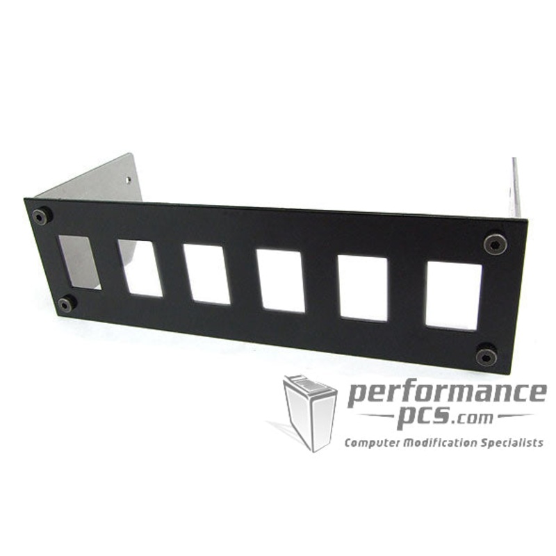 Phobya Front Plate for 6x Rocking Switches – Rectangular – Black
