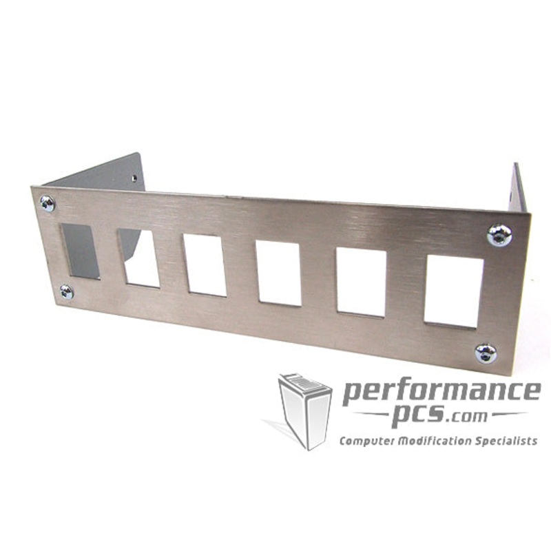 Phobya Front Plate for 6x Rocking Switches – Rectangular – Stainless Steel