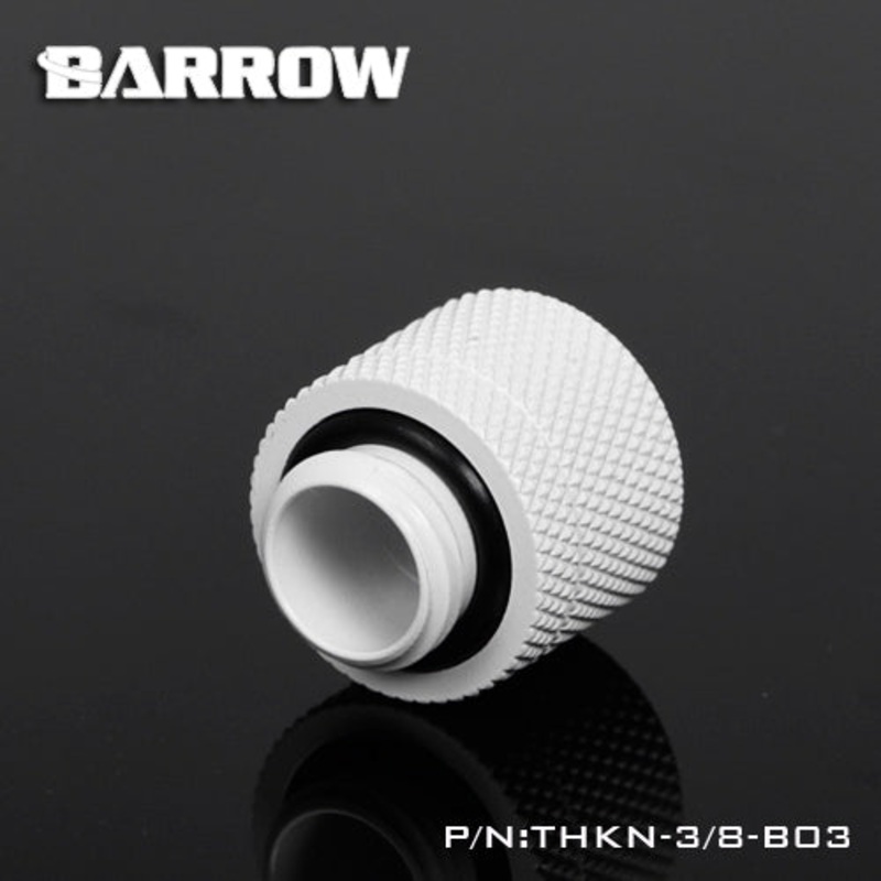 Barrow G1/4 Thread 3/8 ID x 1/2 OD Soft Tube Compression Fitting – White