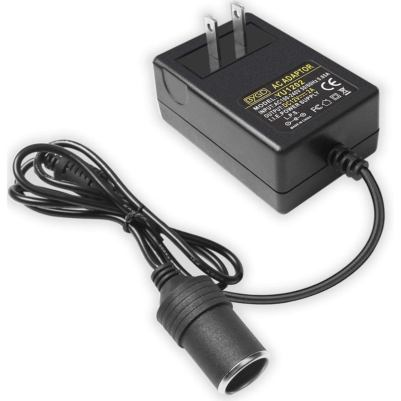 BYGD AC to DC Converter 100V ~ 240V to 12V 2A 24W, Car Cigarette Lighter Socket AC/DC Power Supply Adapter
