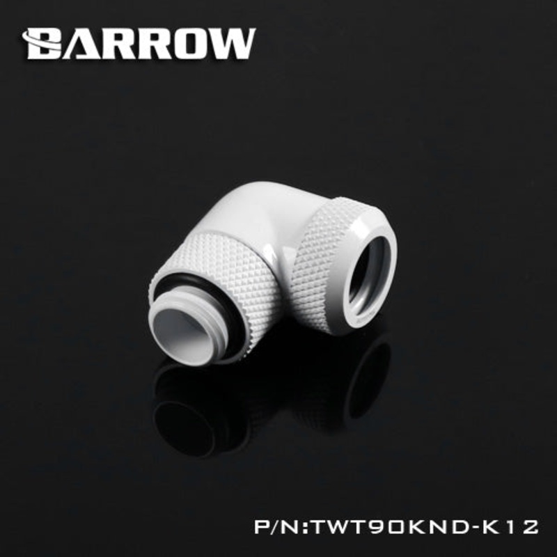 Barrow Compression Rotary 90-Degree Multi-Link Adapter – 12mm OD Rigid Tube – White