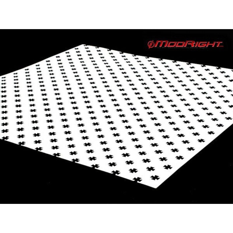 ModRight Mod-Mesh 500mm x 500mm x 1.0mm Maltese Cross Aluminum Mesh Panel – White