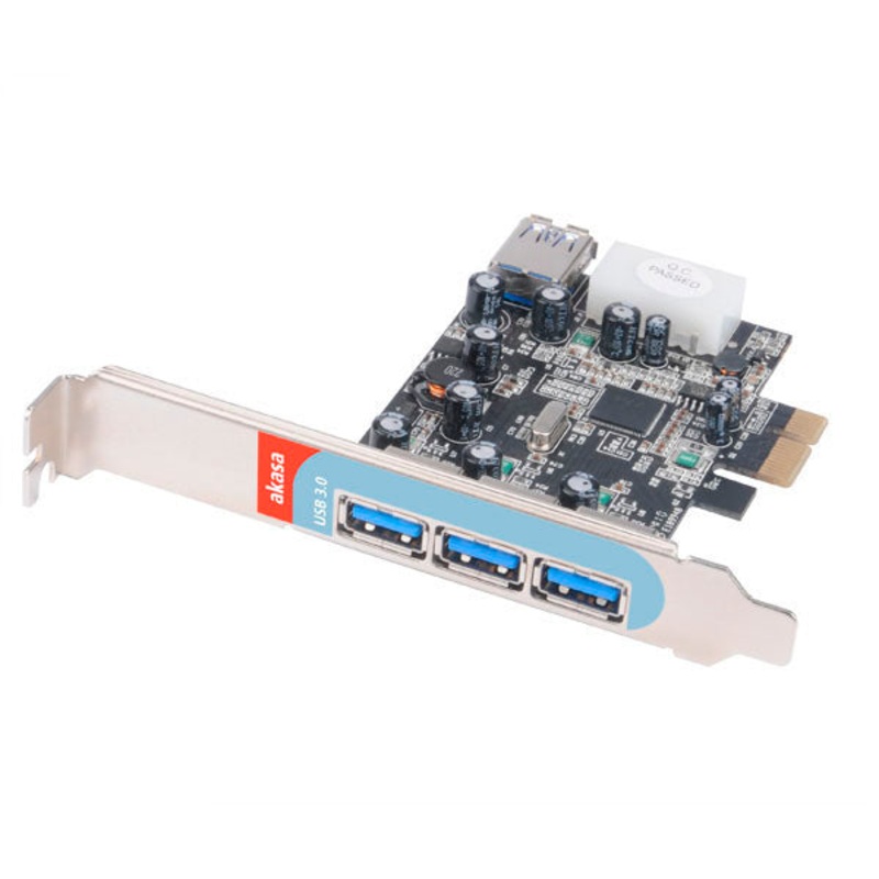 Akasa USB 3.0 PCIe Card – 1x Internal & 3x External Ports