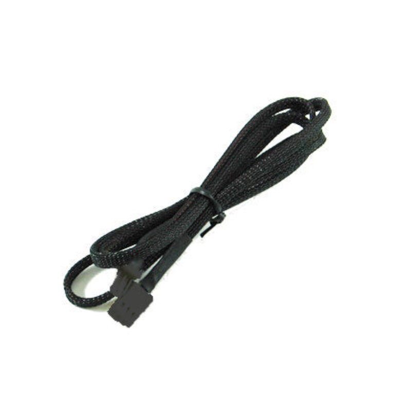 3-Pin Fan Extension Cable 48 Black – Sleeved
