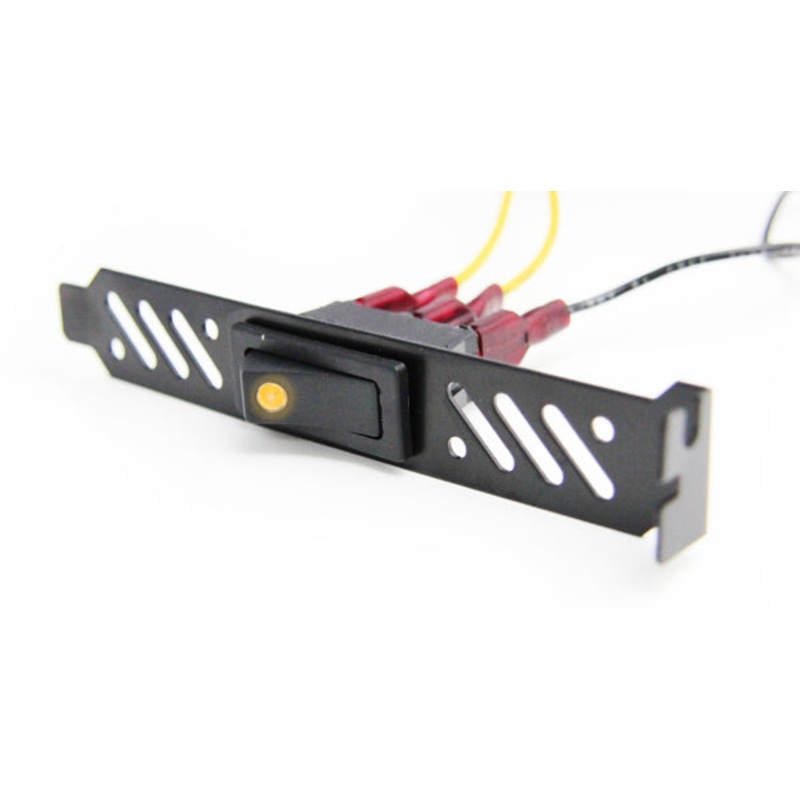 ModMyToys Premium Vented Black PCI Bracket with LED Rocker Switch – Orange