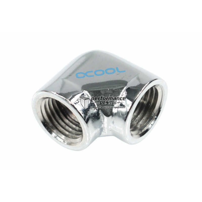 Alphacool L-Connector G1/4 Inner Thread to G1/4 Inner Thread – Chrome