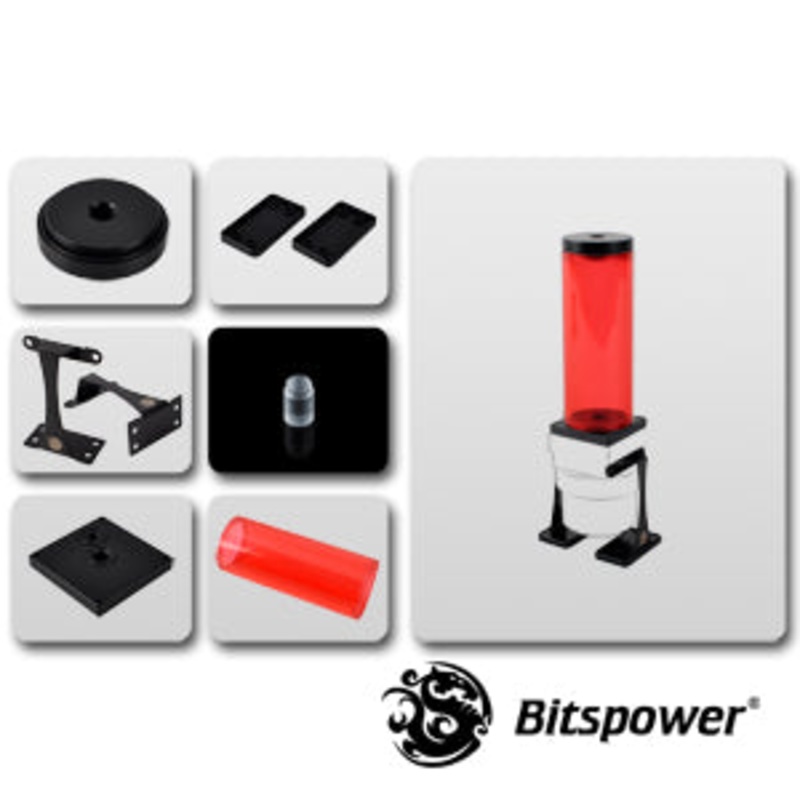 Bitspower Dual / Single D5 Top Upgrade Kit 150 (ICE Red Tube + Black POM Cap)