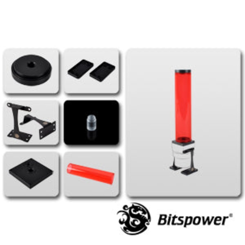 Bitspower Dual / Single D5 Top Upgrade Kit 250 (ICE Red Tube + Black POM Cap)