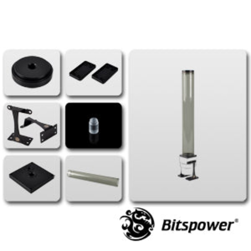 Bitspower Dual / Single D5 Top Upgrade Kit 400 (ICE Black Tube + Black POM Cap)