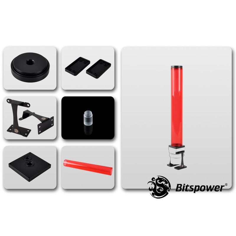 Bitspower Dual / Single D5 Top Upgrade Kit 400 (ICE Red Tube + Black POM Cap)