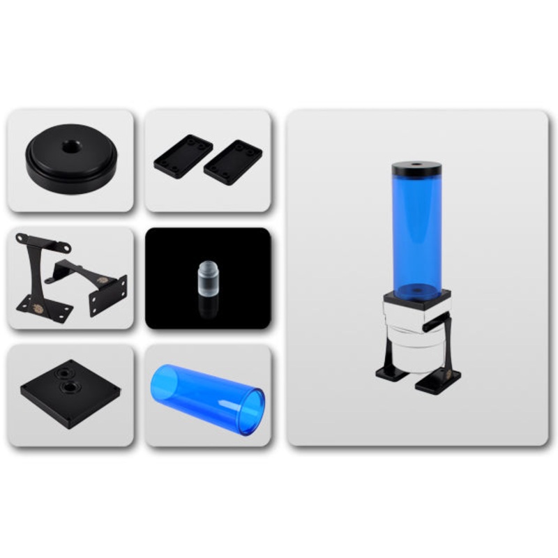 Bitspower Dual / Single D5 Top Upgrade Kit 150 (ICE Blue Tube + Black POM Cap)