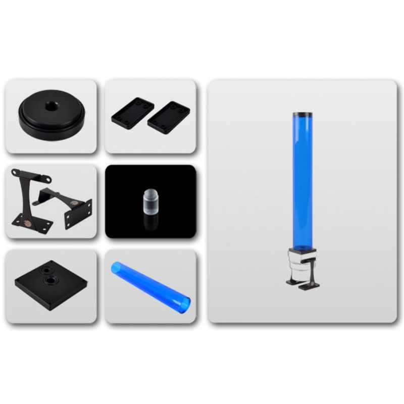 Bitspower Dual / Single D5 Top Upgrade Kit 400 (ICE Blue Tube + Black POM Cap)