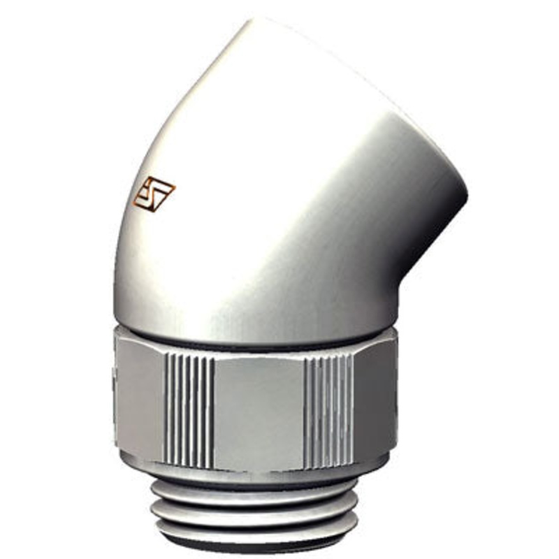 Swiftech 45 Swivel Elbow Lok-Seal Adapter – Chrome