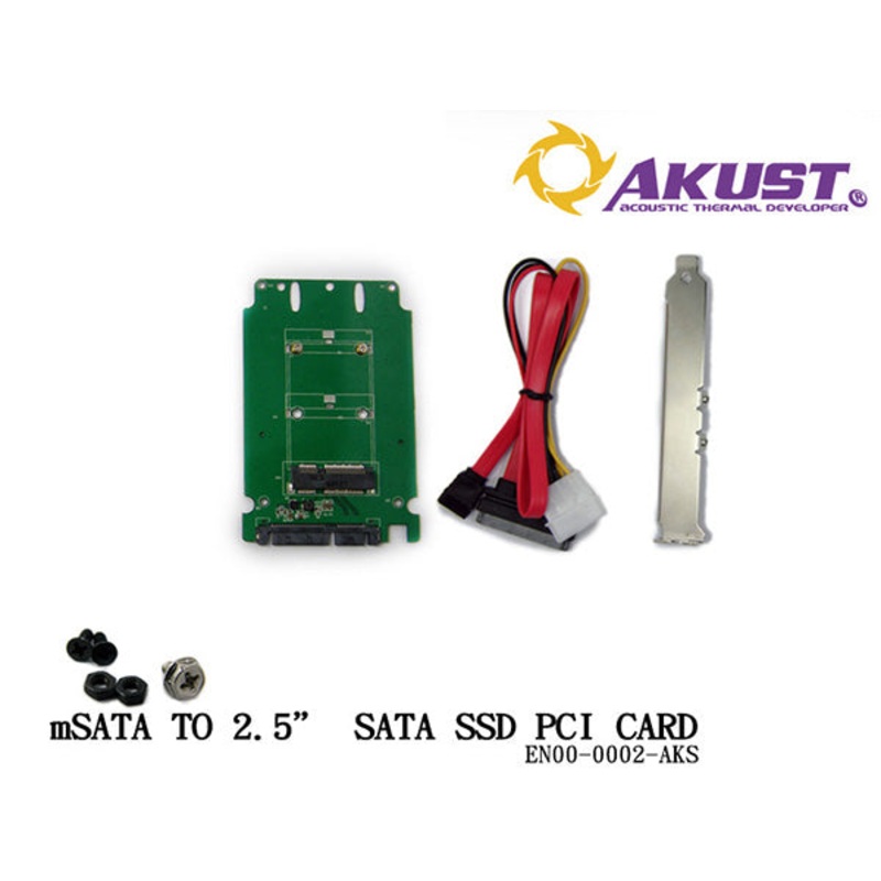 Akust mSATA to 2.5 SATA SSD PCI Card