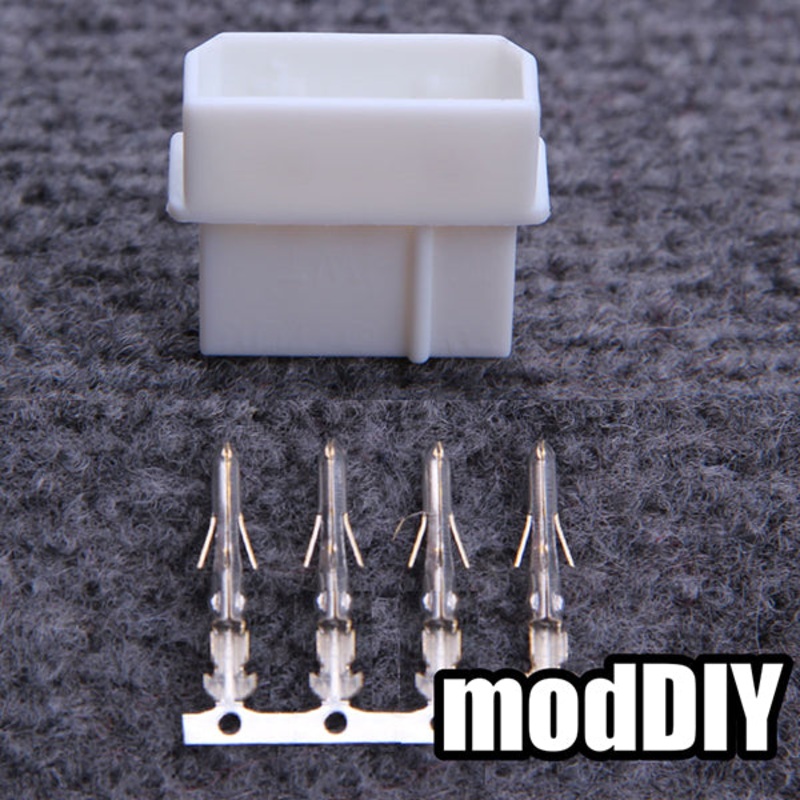 4-Pin PSU Molex Power Male Connector – White