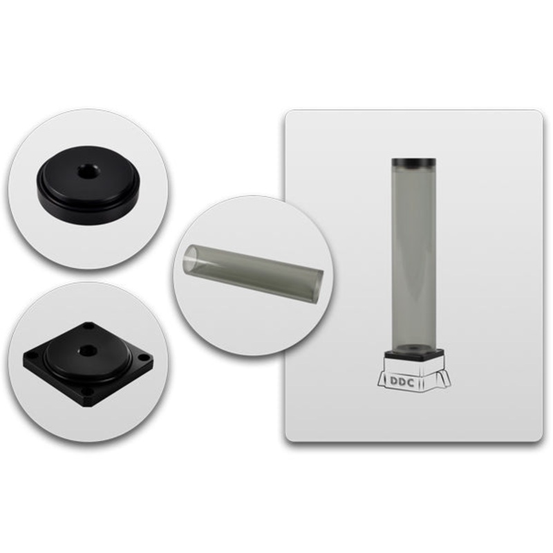 Bitspower Dual / Single DDC Top Upgrade Kit 250 (ICE Black Body & Black POM Cap)