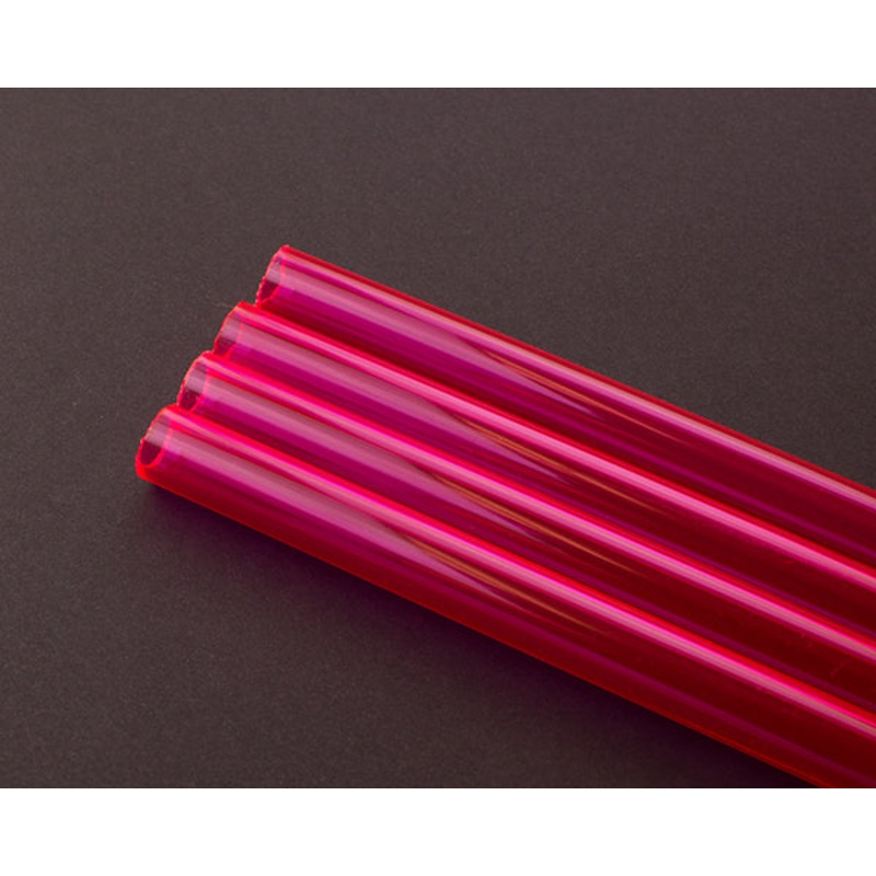 PrimoChill 1/2in Rigid Acrylic Tube – 36in – UV Pink/Red (Single)