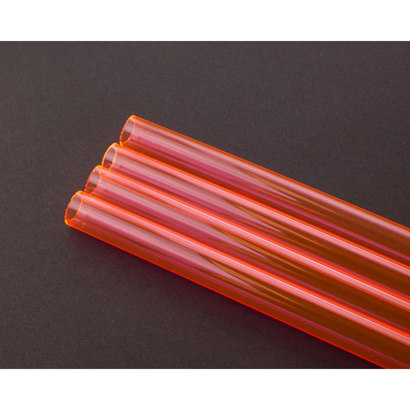 PrimoChill 1/2in Rigid Acrylic Tube – 36in – UV Red/Orange (Single)