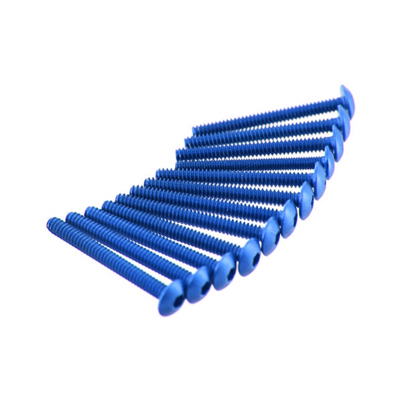 ModMyToys Button Head Cap Screw 6-32 x 1.25 – Blue – Pack of 12