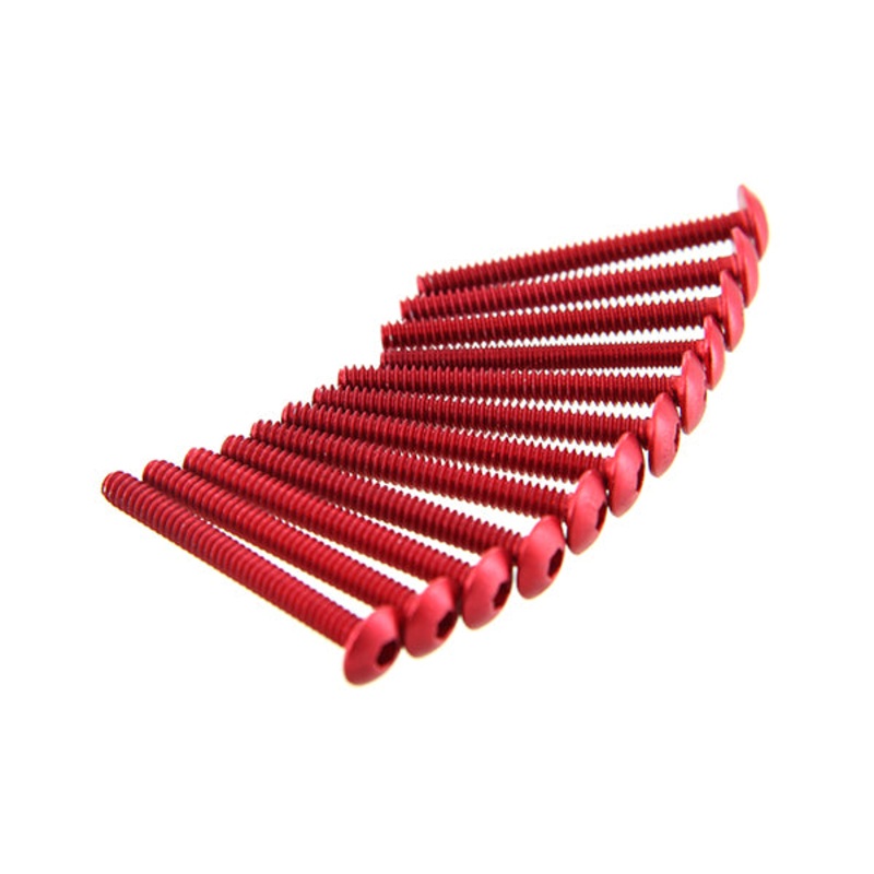 ModMyToys Button Head Cap Screw 6-32 x 1.25 – Red – Pack of 12