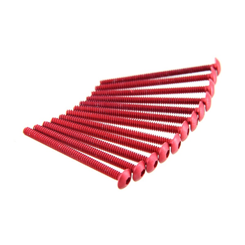 ModMyToys Button Head Cap Screw 6-32 x 1.75 – Red – Pack of 12