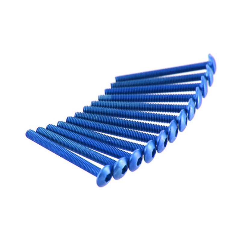 ModMyToys Button Head Cap Screw M3 x 30mm – Blue – Pack of 12