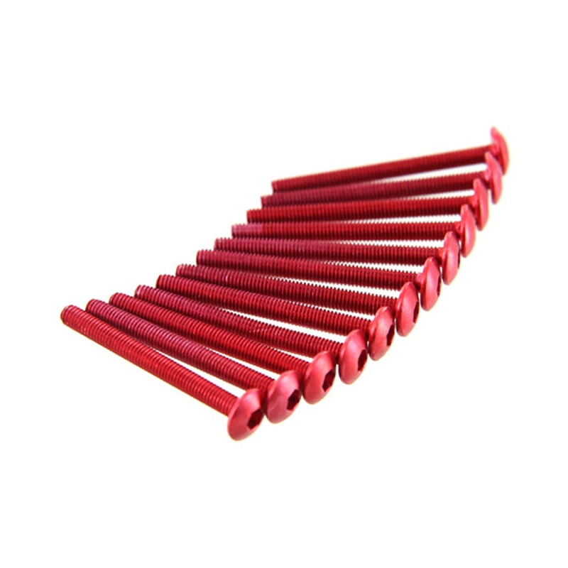 ModMyToys Button Head Cap Screw M3 x 30mm – Red – Pack of 12