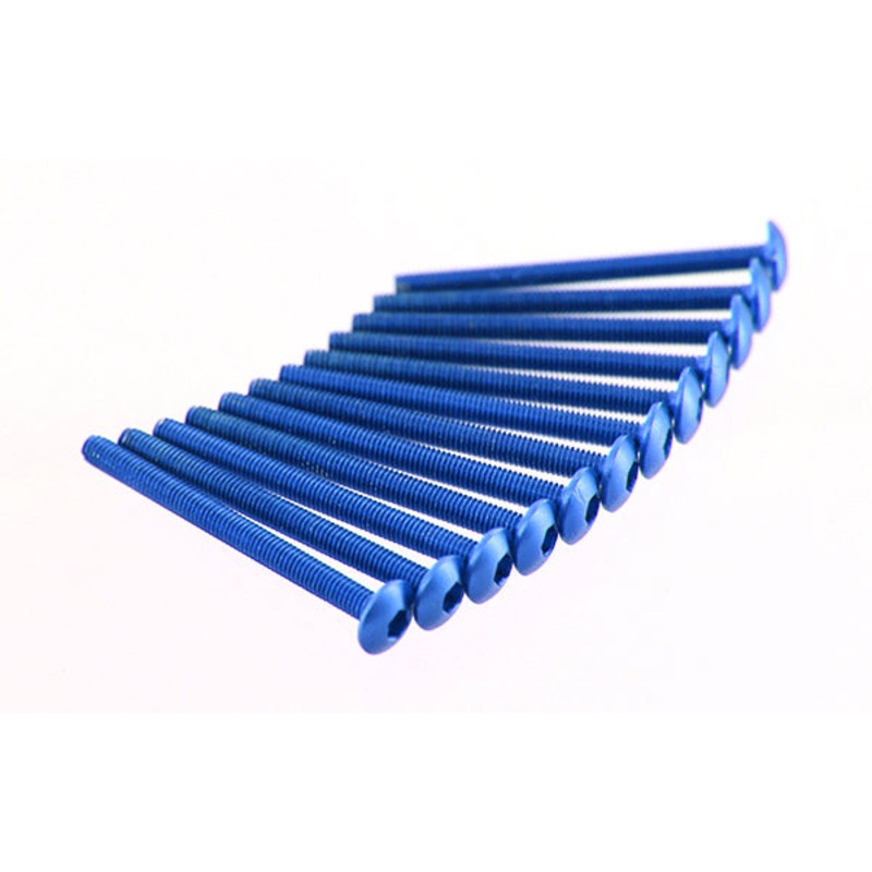 ModMyToys Button Head Cap Screw M3 x 35mm – Blue – Pack of 12