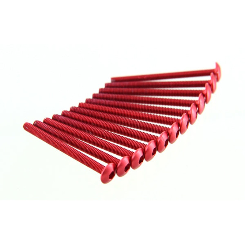 ModMyToys Button Head Cap Screw M3 x 35mm – Red – Pack of 12