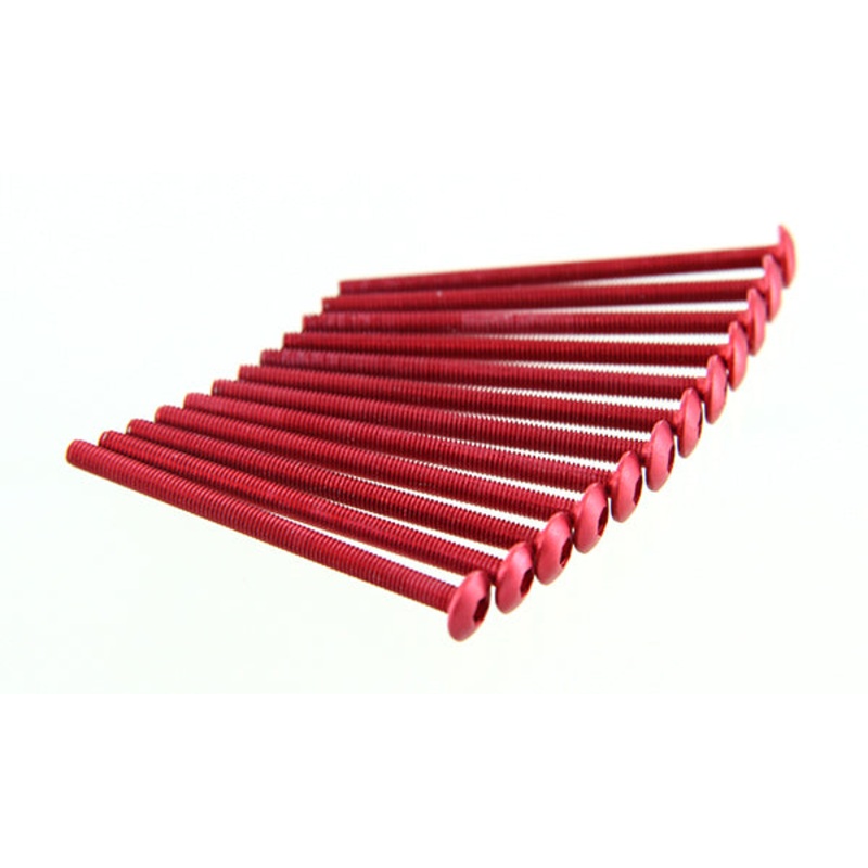 ModMyToys Button Head Cap Screw M3 x 45mm – Red – Pack of 12