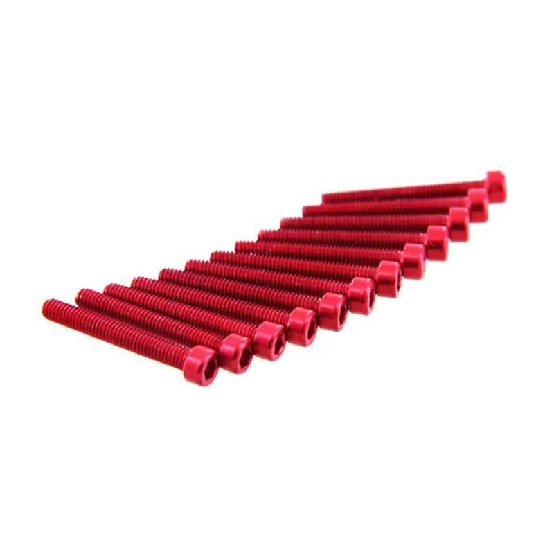 ModMyToys Socket Head Cap Screw M4 x 30mm – Red – Pack of 12