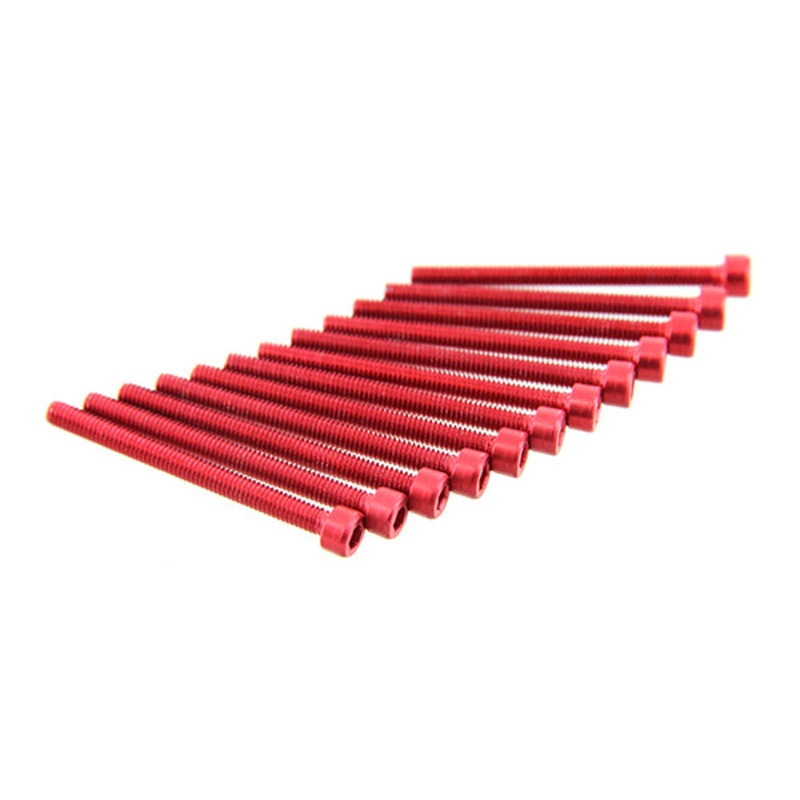 ModMyToys Socket Head Cap Screw M4 x 45mm – Red – Pack of 12