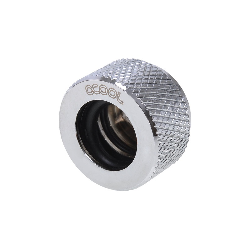 Alphacool HT 13mm Compression Fitting G1/4 for Plexi/Brass tubes – Knurled – Chrome